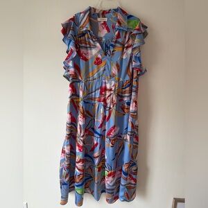 Entro Blue Floral Casual Dress